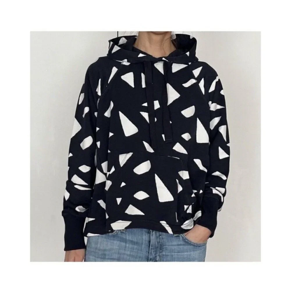 NWT SWEATY BETTY London Revive Cropped Hoody Hoodie Navy White Vintage
